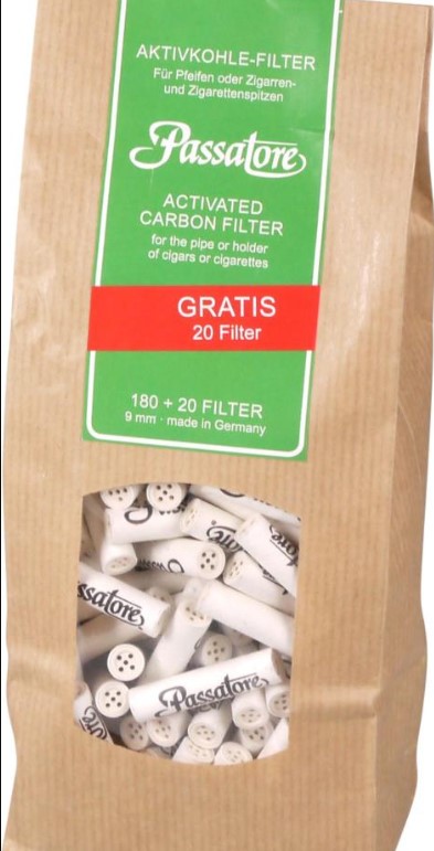 Passatore aktívszén szűrő pipa filter - 9mm-es, 180 + 20 db-os kiszerelés
